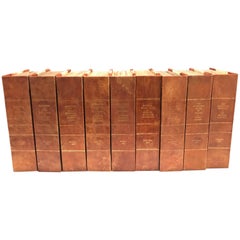 Nine Large Leather Bound Decorator Faux Books or Tomes