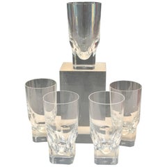 Vintage Five Baccarat "Pluton" Pattern High Ball Glasses