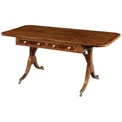 George III Rosewood and Partridge-Wood Banded Sofa Table