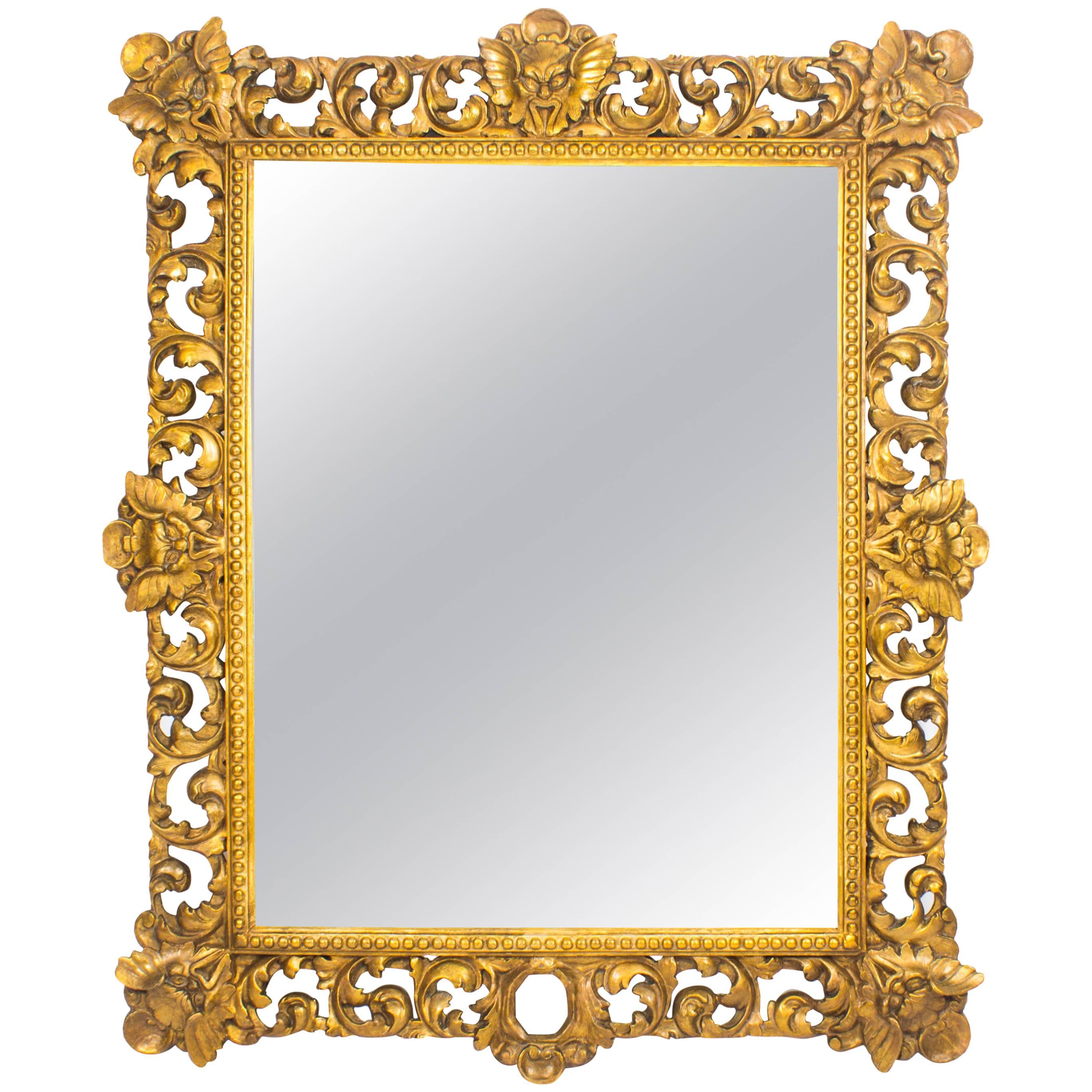 Antique Italian Gilded Florentine Mirror, 18th Century