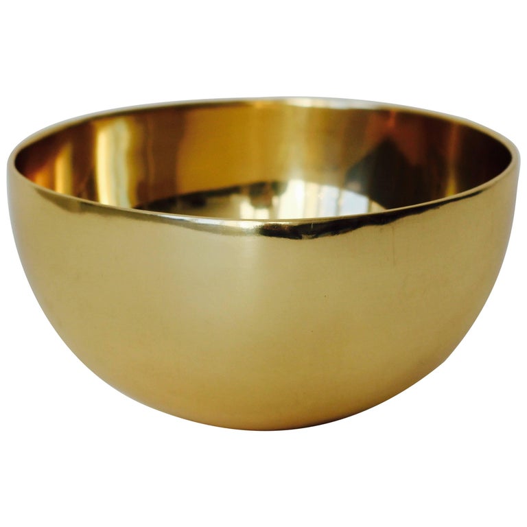 Small Polished Brass Bowl For Sale at 1stdibs
