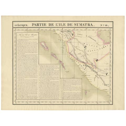 Antique Map of West Sumatra by P.M.G. Vandermaelen, 1827
