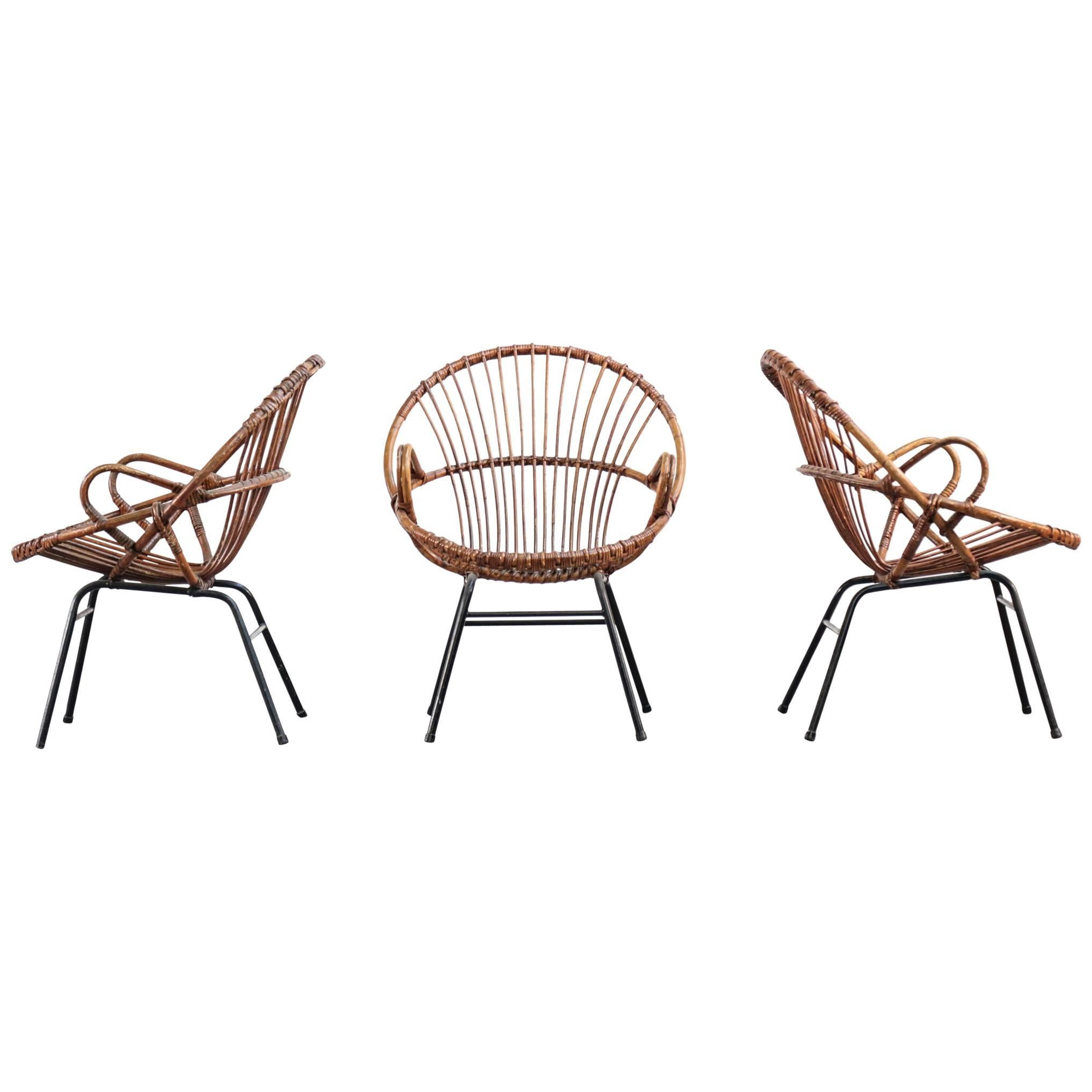 Pair of Rattan Chairs, 1960s