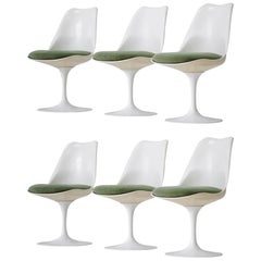 Set of Six Dining Tulip Chair Eero Saarinen Knoll International Swivelling