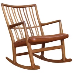Rare and Stunning Hans Wegner Model ML33 Rocking Chair Mikael Laursen Denmark