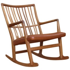 Rare and Stunning Hans Wegner Model ML33 Rocking Chair Mikael Laursen Denmark