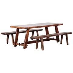 Ensemble de salle à manger:: table et bancs Olavi Hanninen