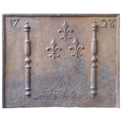 18th Century French 'Pillars with Fleurs de Lys' Fireback