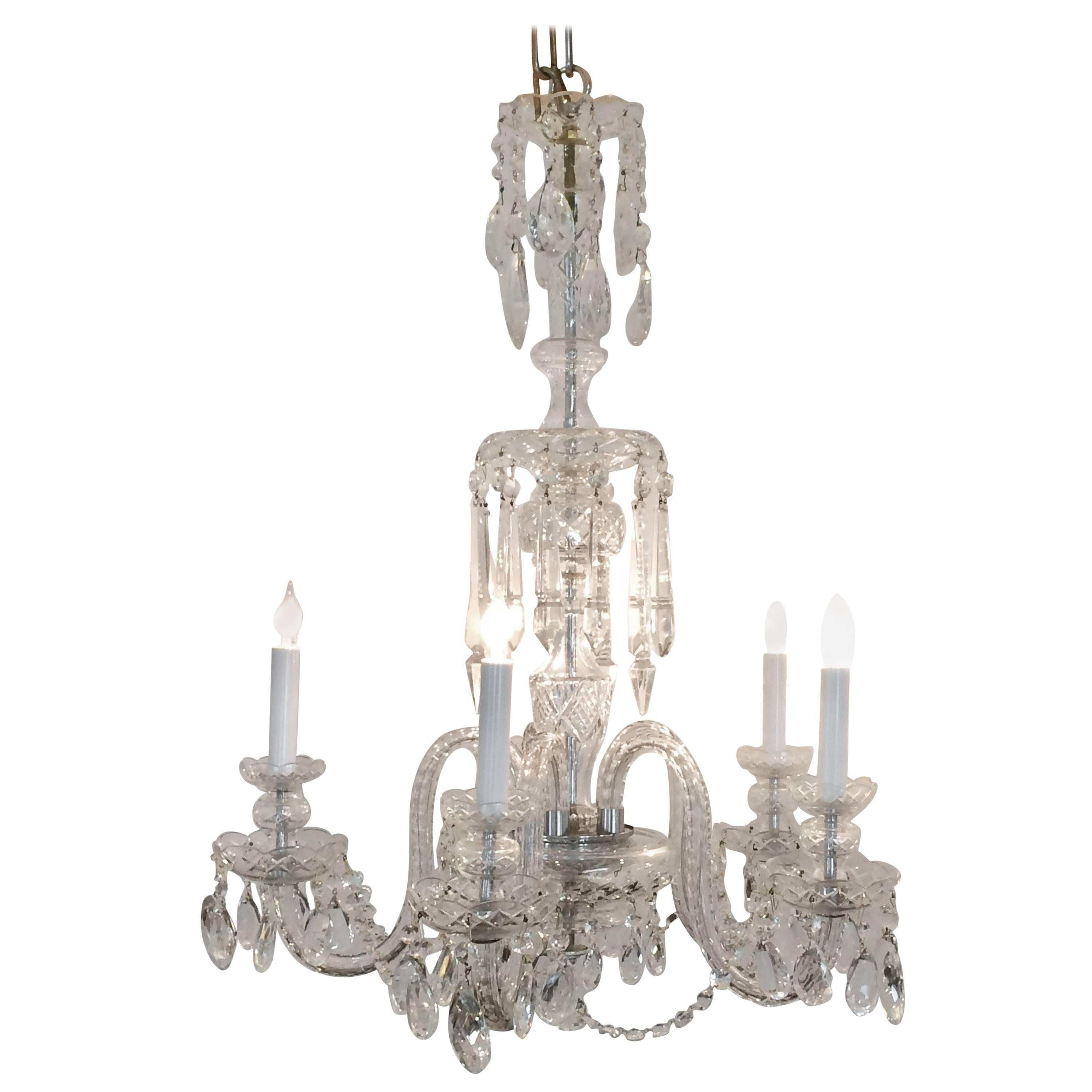 Very Elegant Classic Medium Sized French Crystal Chandelier For Sale