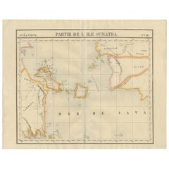 Carta geografica antica di Sumatra meridionale di P.M.G. Vandermaelen, 1827