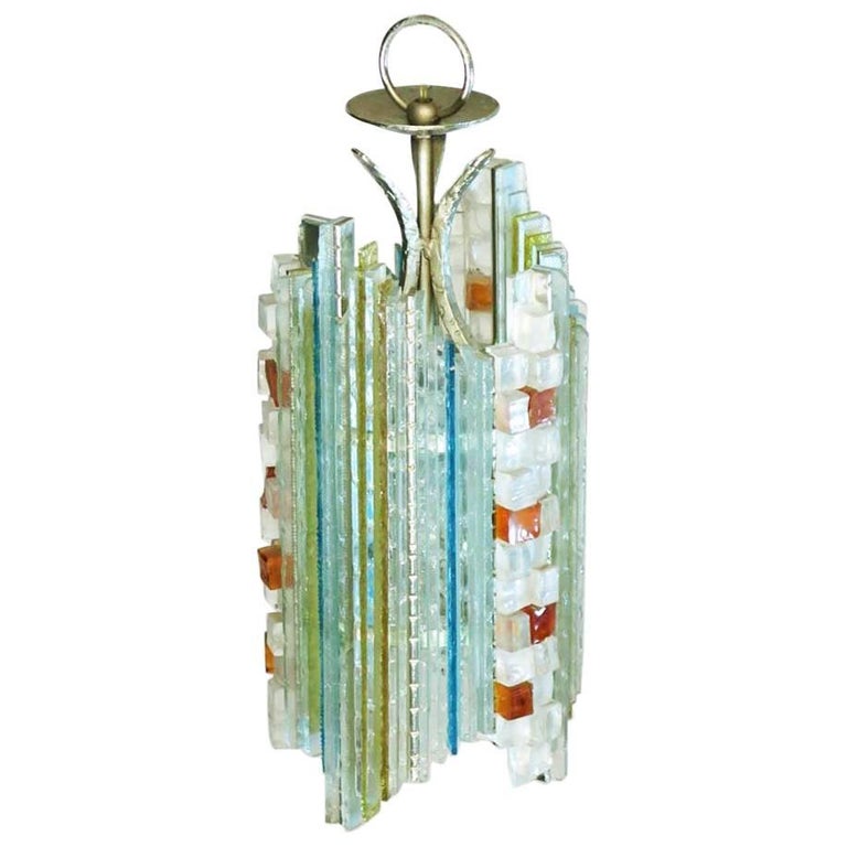 Gorgeous Brutalist Pendant Lamp By Poliarte Italy 1965 For Sale