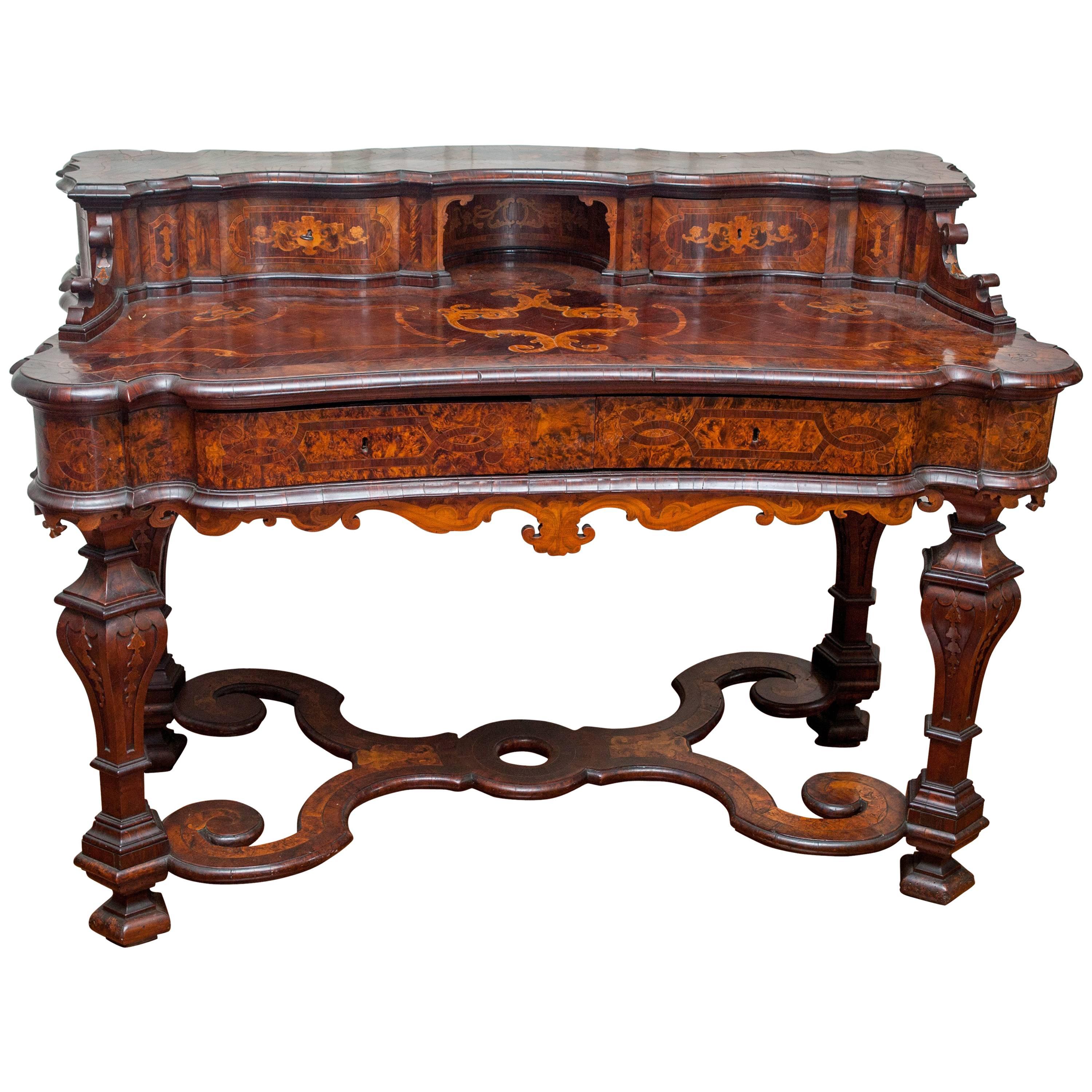 Louis XIV Thuja Briar and Walnut Wood Writing Tables, 1730-1740 For Sale