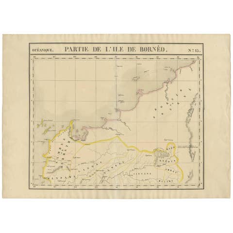 Antique Map of Borneo and Malaysia by P.M.G. Vandermaelen, 1827