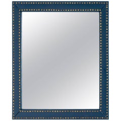 Faux Leather and Brass Mirror by Otto Schulz