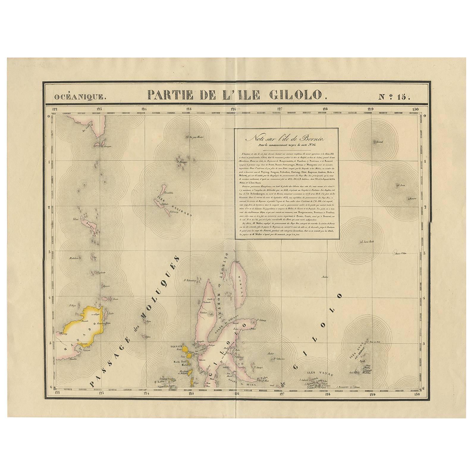 Carte ancienne du sud de Mindanao, Sulawesi et Gilolo « Halmahera », Indonésie
