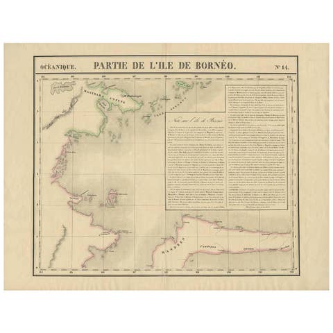 Antique Map of North East Borneo and North Sulawesi by P.M.G. Vandermaelen