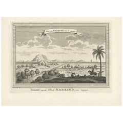 Antique Print of the City of Nanking 'China' by J. Van Schley, circa 1750