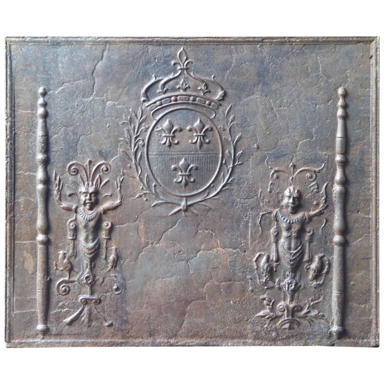 Magnificent French 'Arms of France' Fireback, 17th Century 