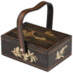 Antique Early 19th Century Regency Period Chinoiserie Sewing Basket