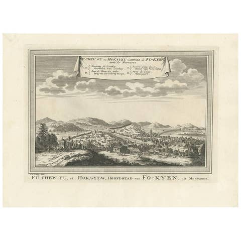 Antique Print of Fu Chew Fu 'Hoksywe, China' by J. van Schley, circa 1750