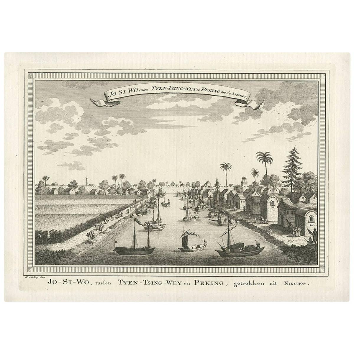 Antique Print of Jo-Si-Wo-Tyen between Tsing-Wey and Peking 'China'