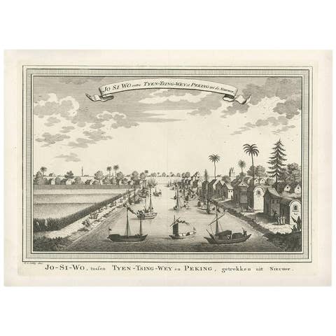 Antique Print of Jo-Si-Wo-Tyen between Tsing-Wey and Peking 'China'