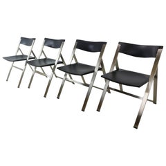 Set of Four Contemporary P08 Folding Chairs, Tecno, Italy, 1991