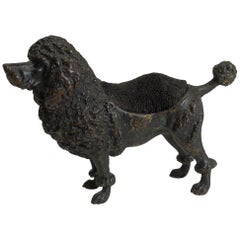 Antique Cold Painted Bronze Pen Nib Wipe, circa 1890, Dog, Poodle