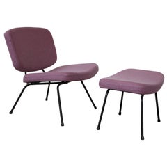 Two Sets of Lows Chairs CM190 with Footstools by Pierre Paulin for Thonet, 1959