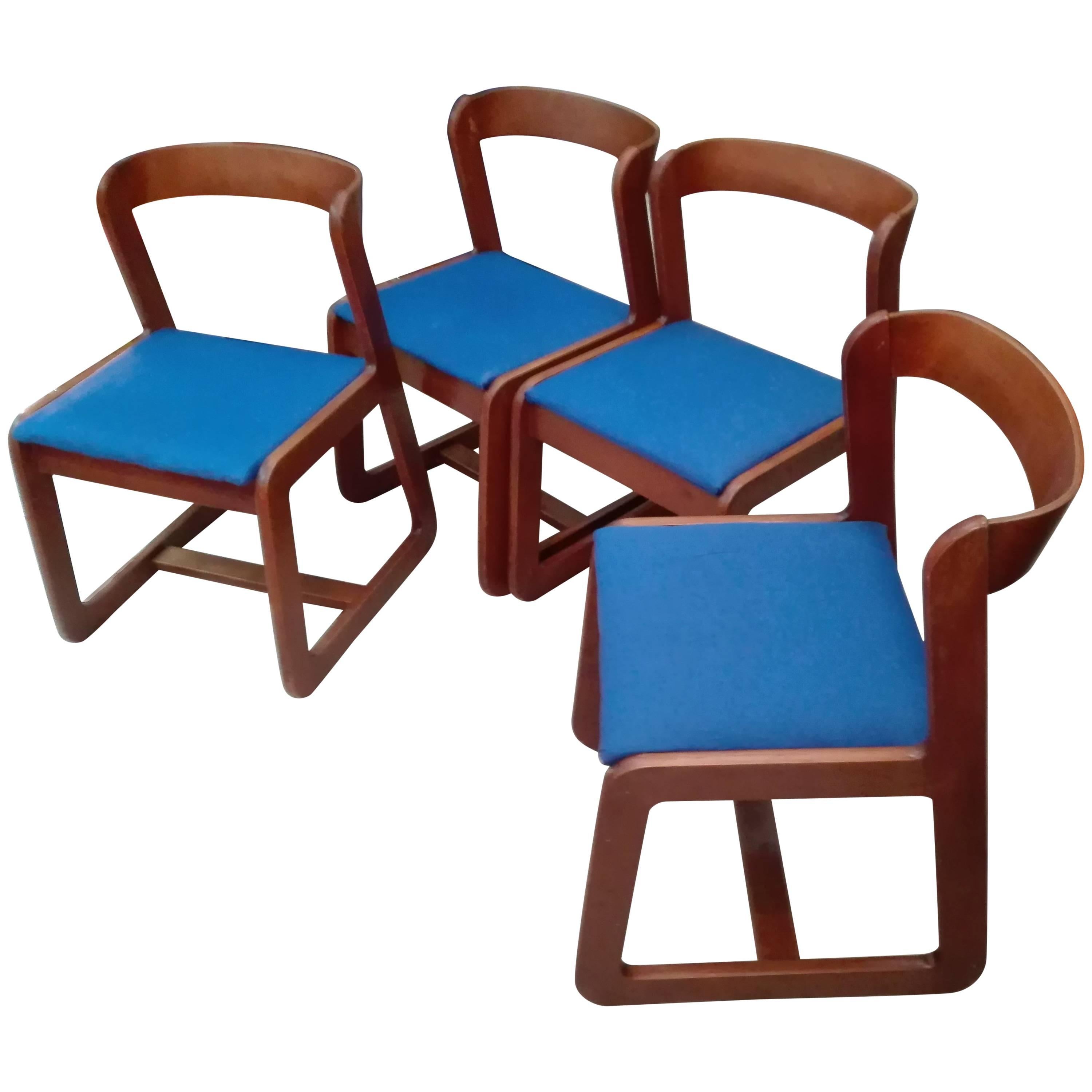 Chairs by Willy Rizzo for Mario Sabot, 1970s, Set of Four