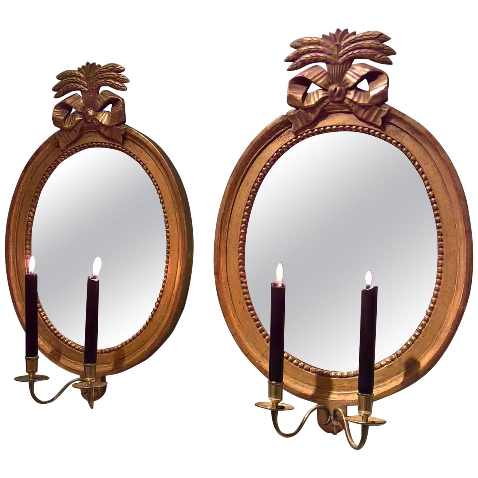 Late 18th Century Gustavian Pair of Giltwood Mirrors