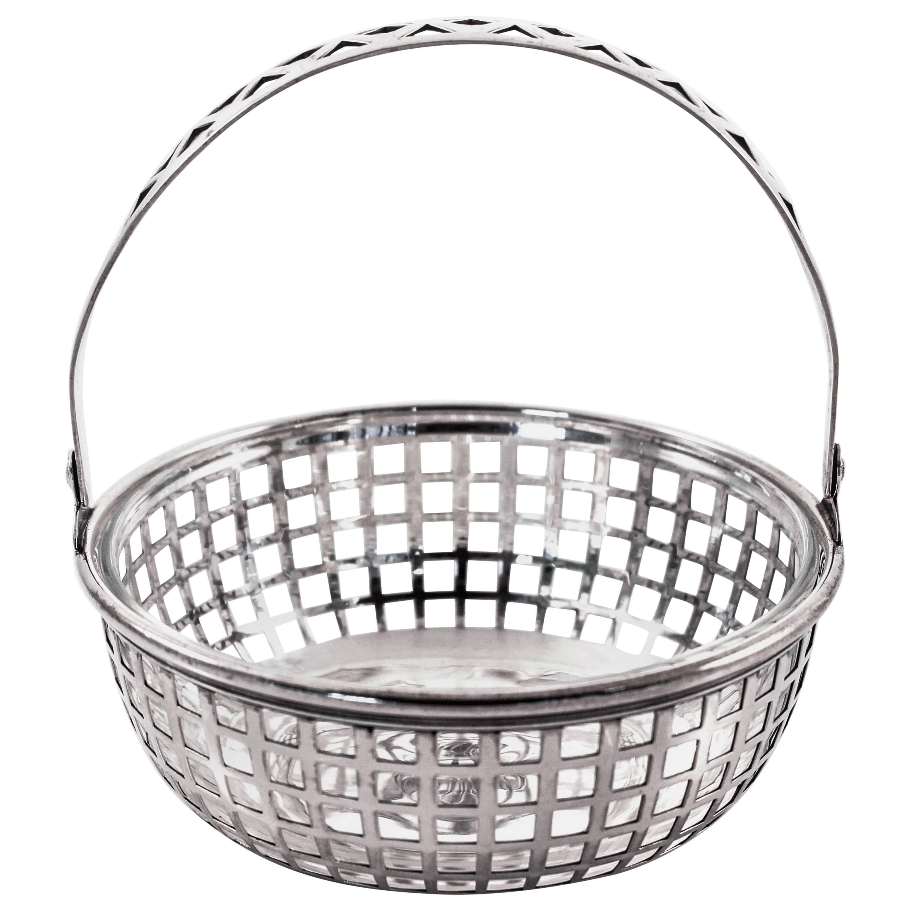 Basket with Glass Liner For Sale