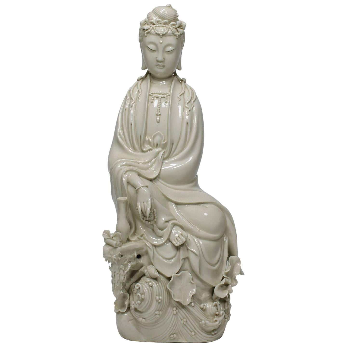 Chinese Blanc de Chine Porcelain Figure of Guanyin ‘Guan Yin’ "Goddess of Mercy"