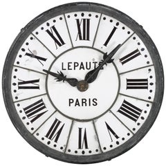 Massive Four Foot Diameter Architectural Clock Face, "LePaute, Paris"