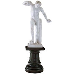Italian 19th Century Neoclassical Style White Carrara Marble Statue of a Faun