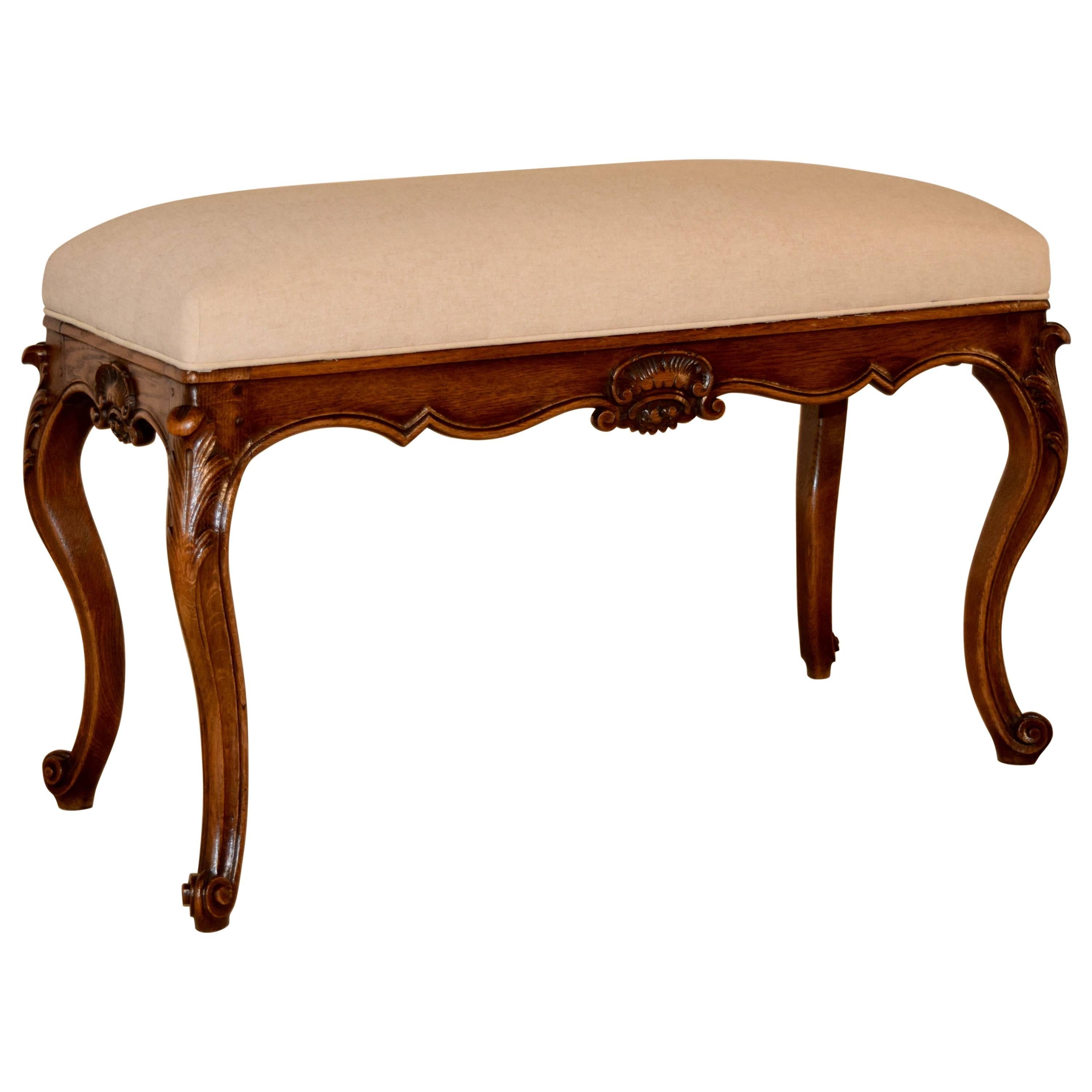 19th Century French Upholstered Bench