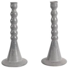 Dbila, Pair of Large Gray Candlesticks, Morocco