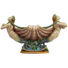 19th Century Minton Majolica Shell Form Mermaid Centerpiece