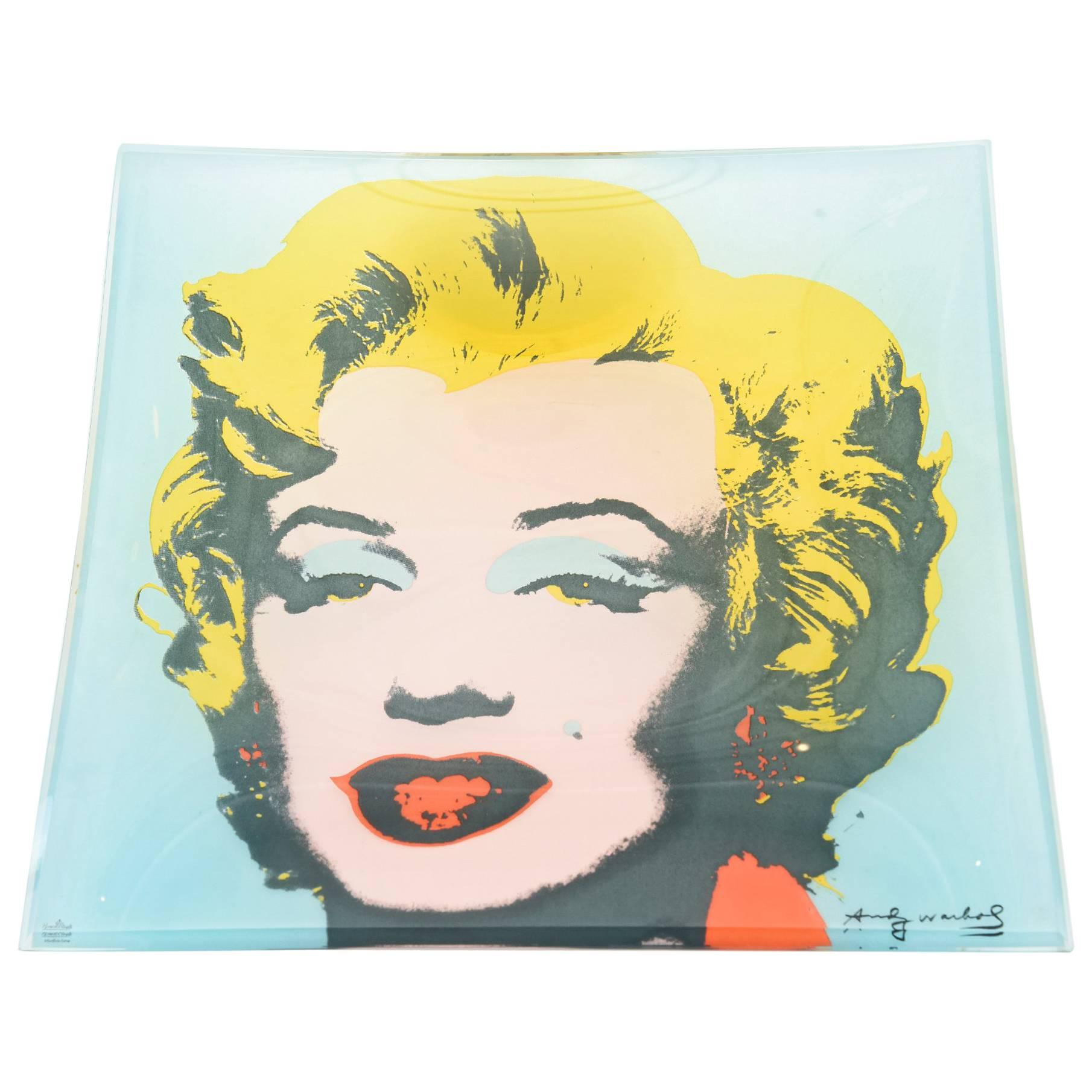 Andy Warhol "Marilyn Monroe" Glass Square Dish/ Plate or Tray