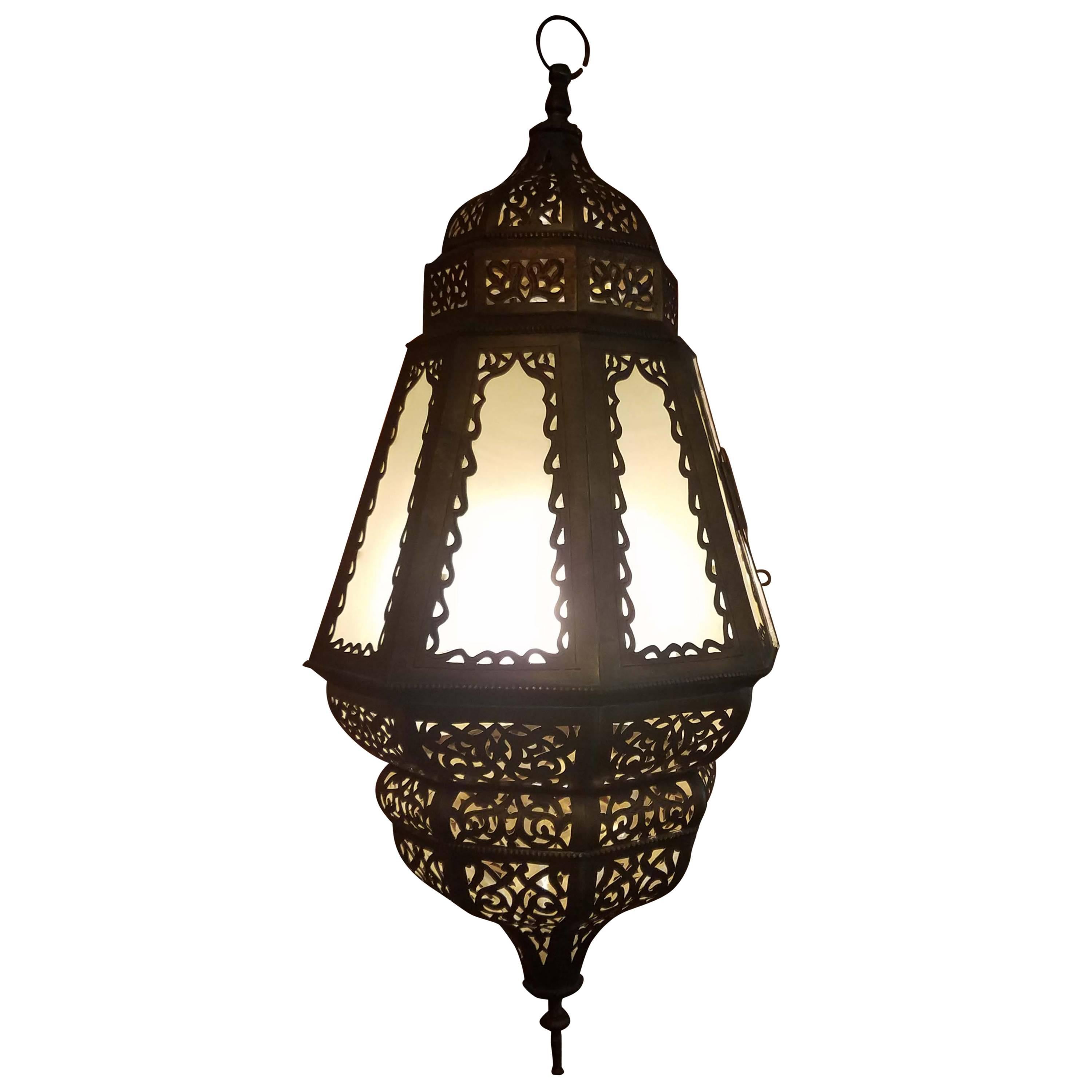 Old Fez Moroccan Lantern, Copper For Sale