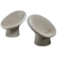 Egon Eiermann Pair of E10 Wicker Chairs, Germany