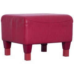 Erpo Designer Footstool Leather Red One Sofa Couch