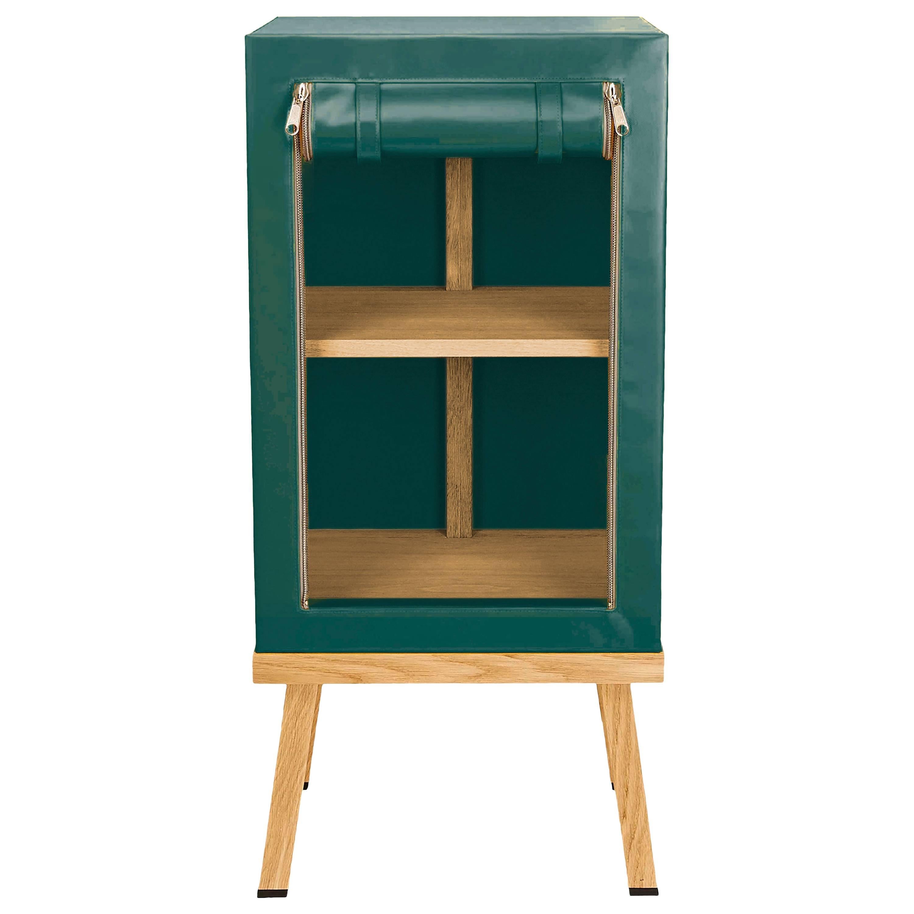 Visser and Meijwaard Truecolors Side Cabinet in Green PVC Cloth with Zipper For Sale