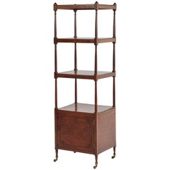 1830s English Whatnot Mahogany Four-Tiered Shelf 