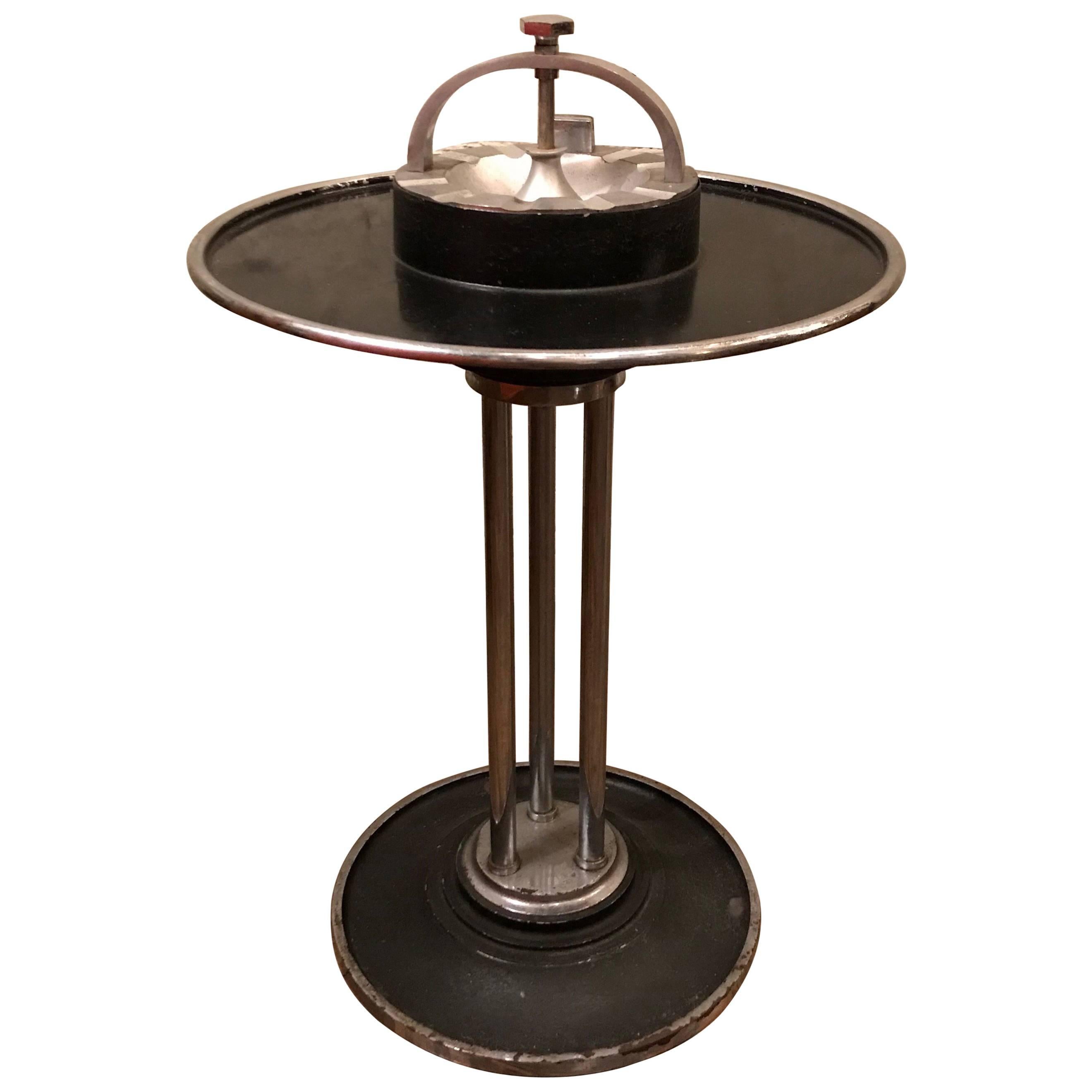 Climax Streamlined Art Deco Train Car Cocktail Smoker Stand Ashtray Side Table