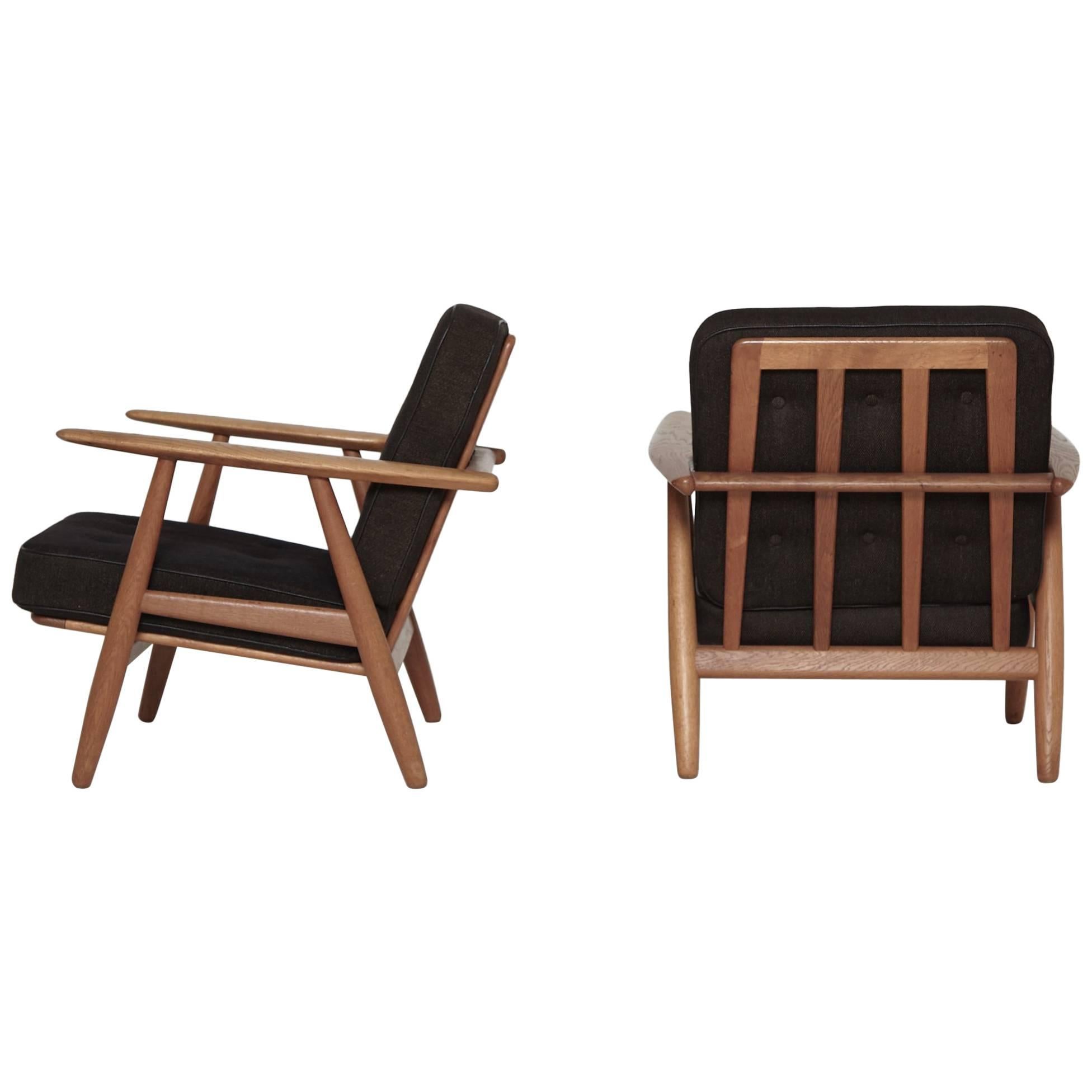 Original Pair of Hans Wegner GE-240 Cigar Chairs, Denmark, 1960s