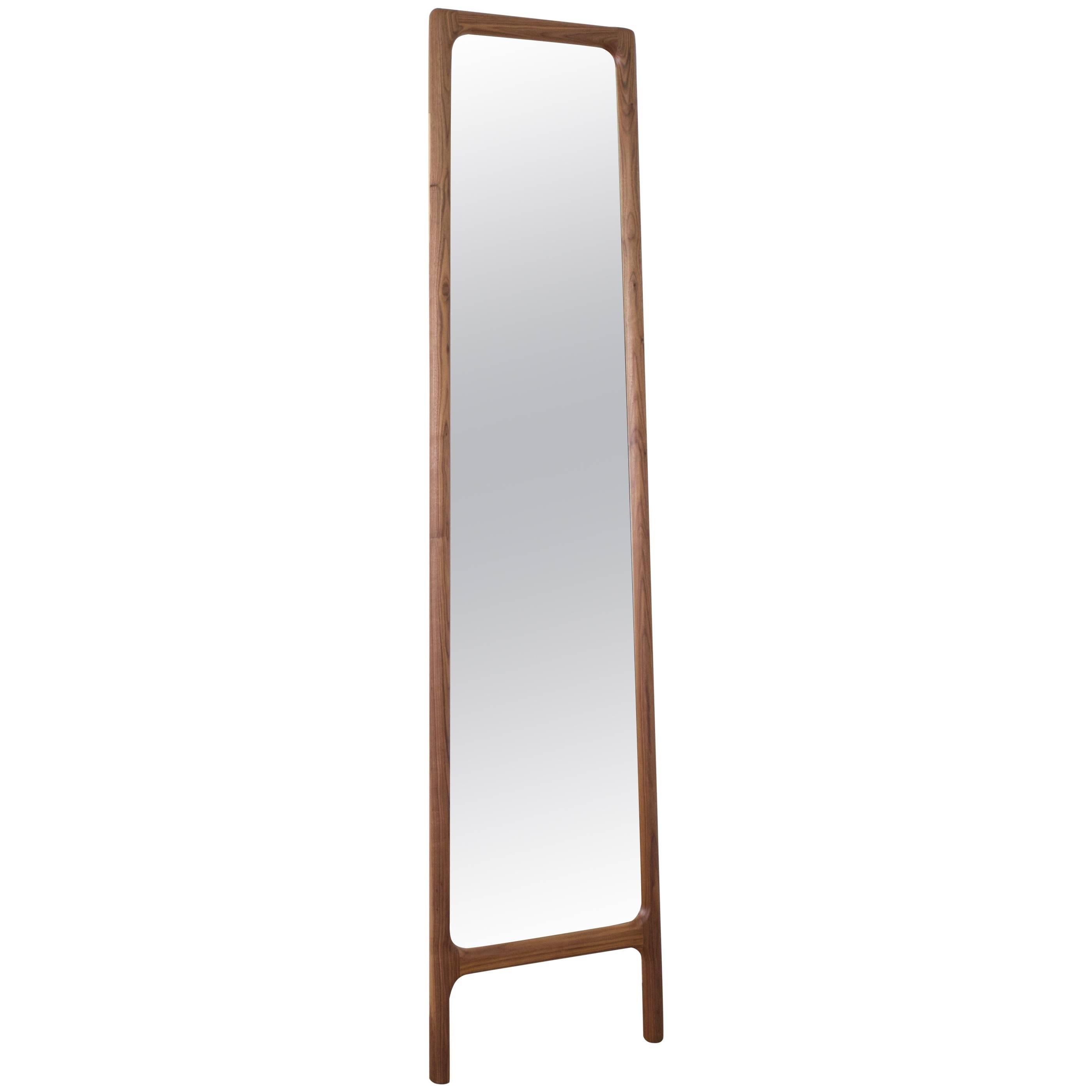 Mirror, Full Length, Leaning, Mid Century Modern, Bedroom, Hardwood, Semigood For Sale