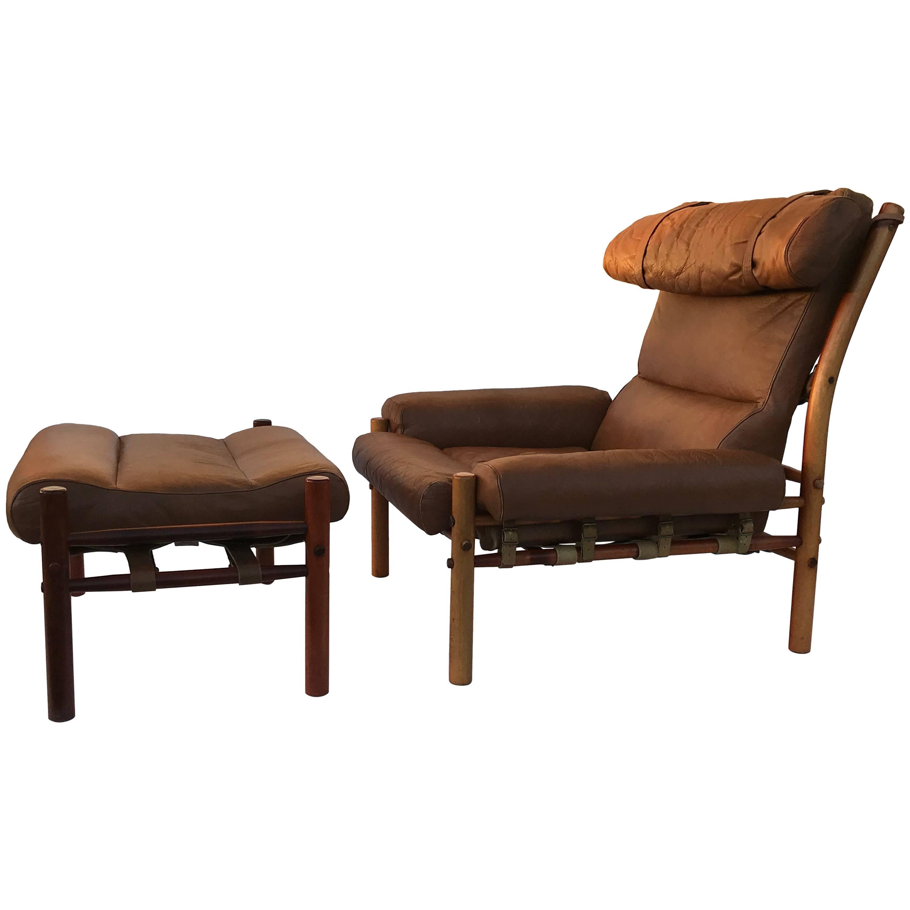 Arne Norell Inca Lounge Chair and Footrest