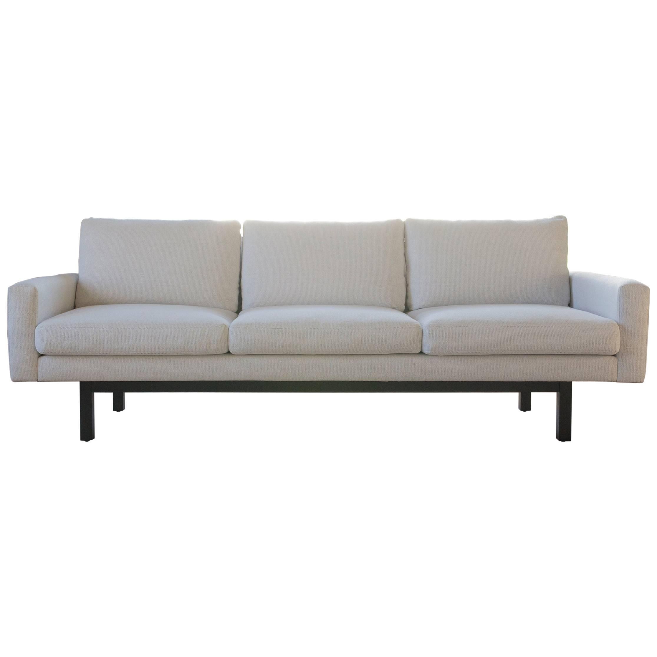Contemporary Standard Sofa in Arctic Fabric, Black Base
