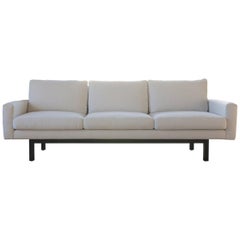 Contemporary Standard Sofa in Arctic Fabric, Black Base